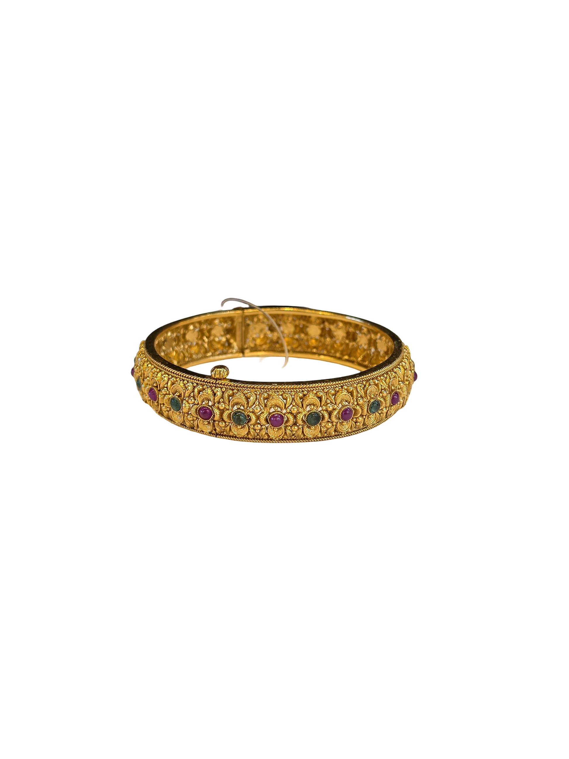22K Gold Designer Screw Single Bangle