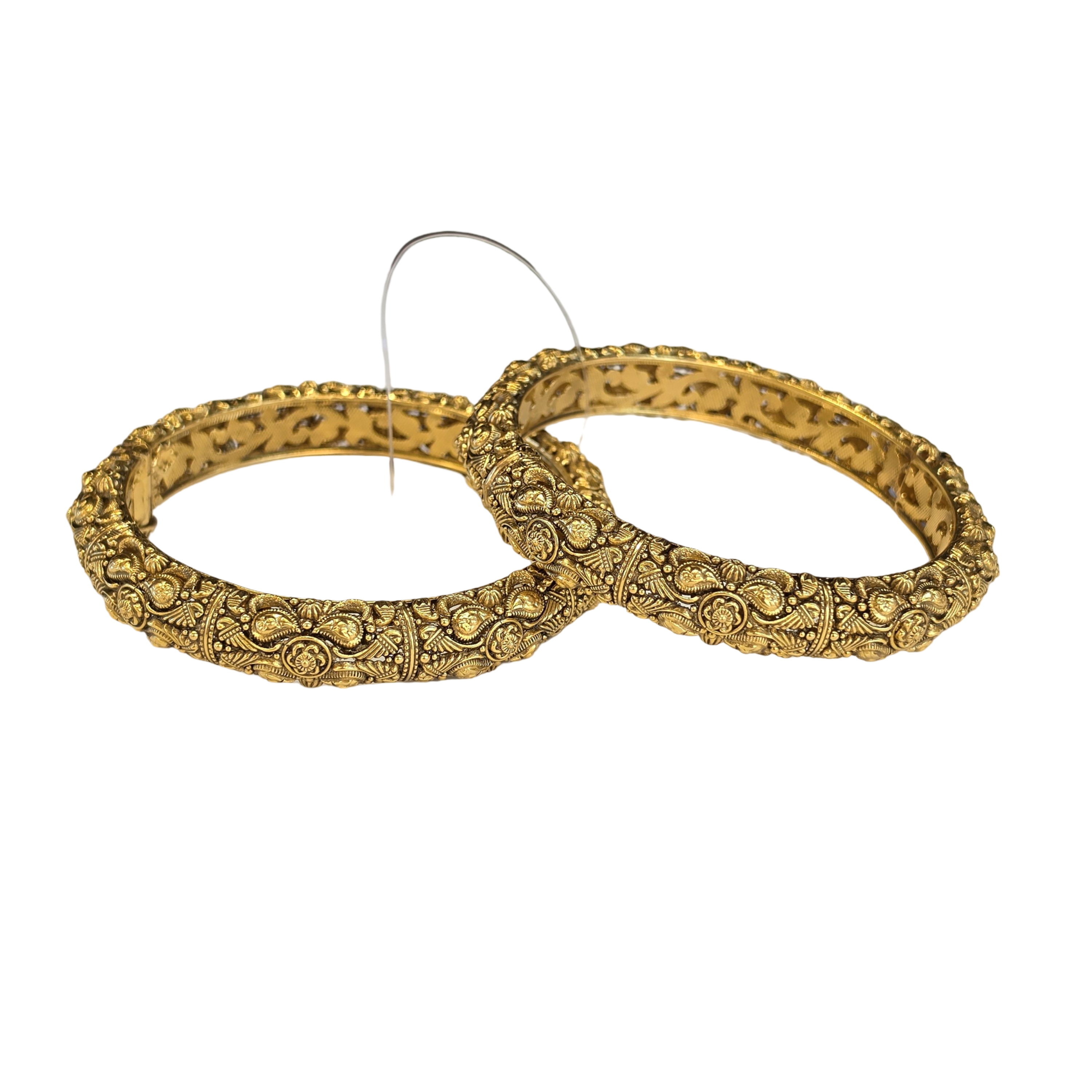22K Gold Designer Set Of Screw Bangles