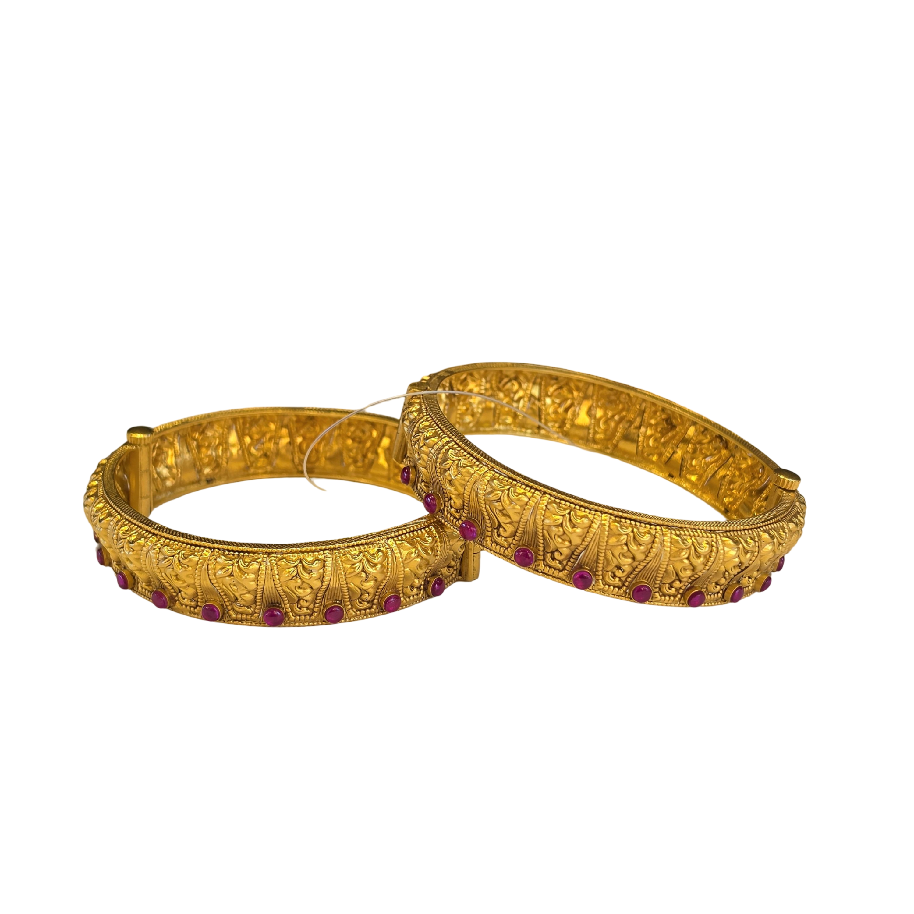 22K Gold Designer Set Of Screw Bangles