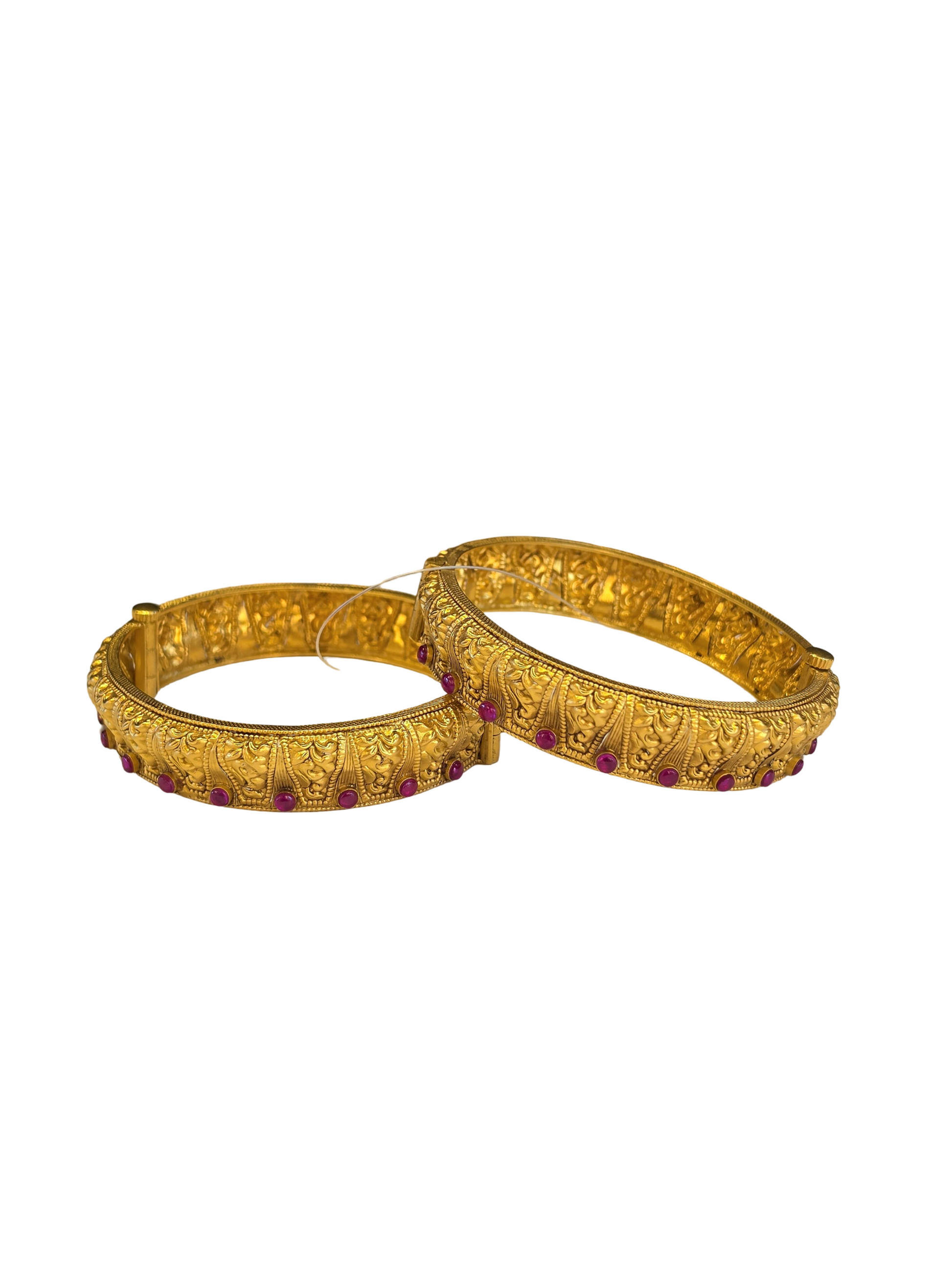 22K Gold Designer Set Of Screw Bangles
