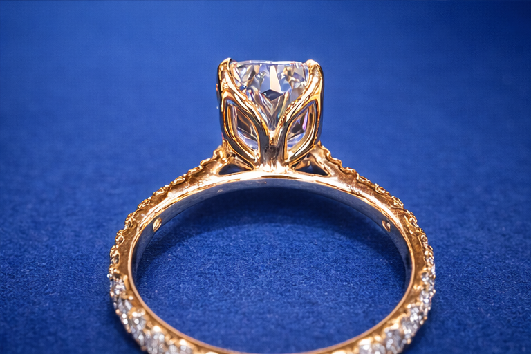 3.5 ct Elongated Cushion Lab Diamond Engagement Ring