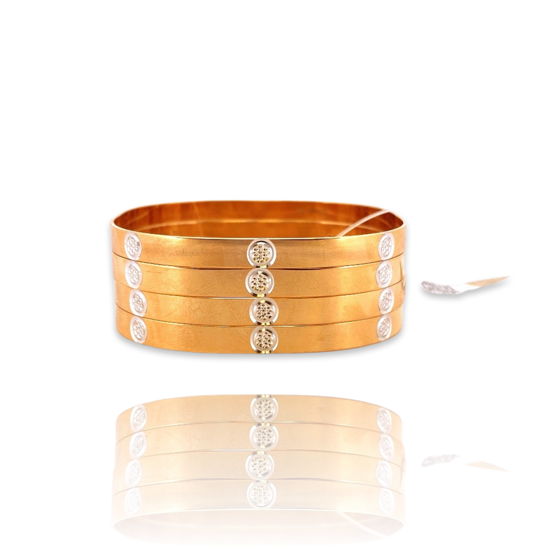 22K Gold Two-tone 4 Pieces Set of Ladies Bangles