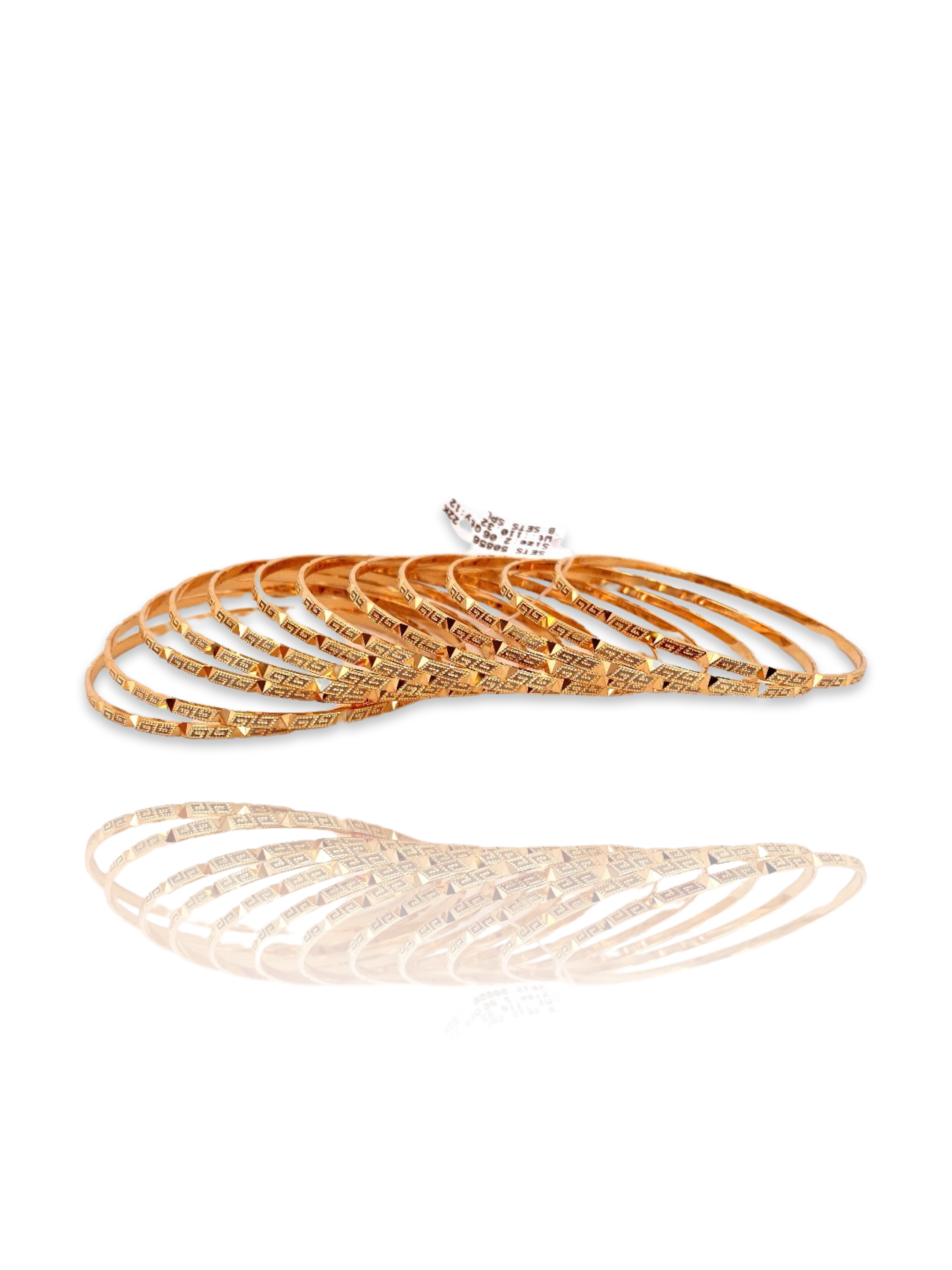 22K Gold 12 Pieces Set of Ladies Bangles