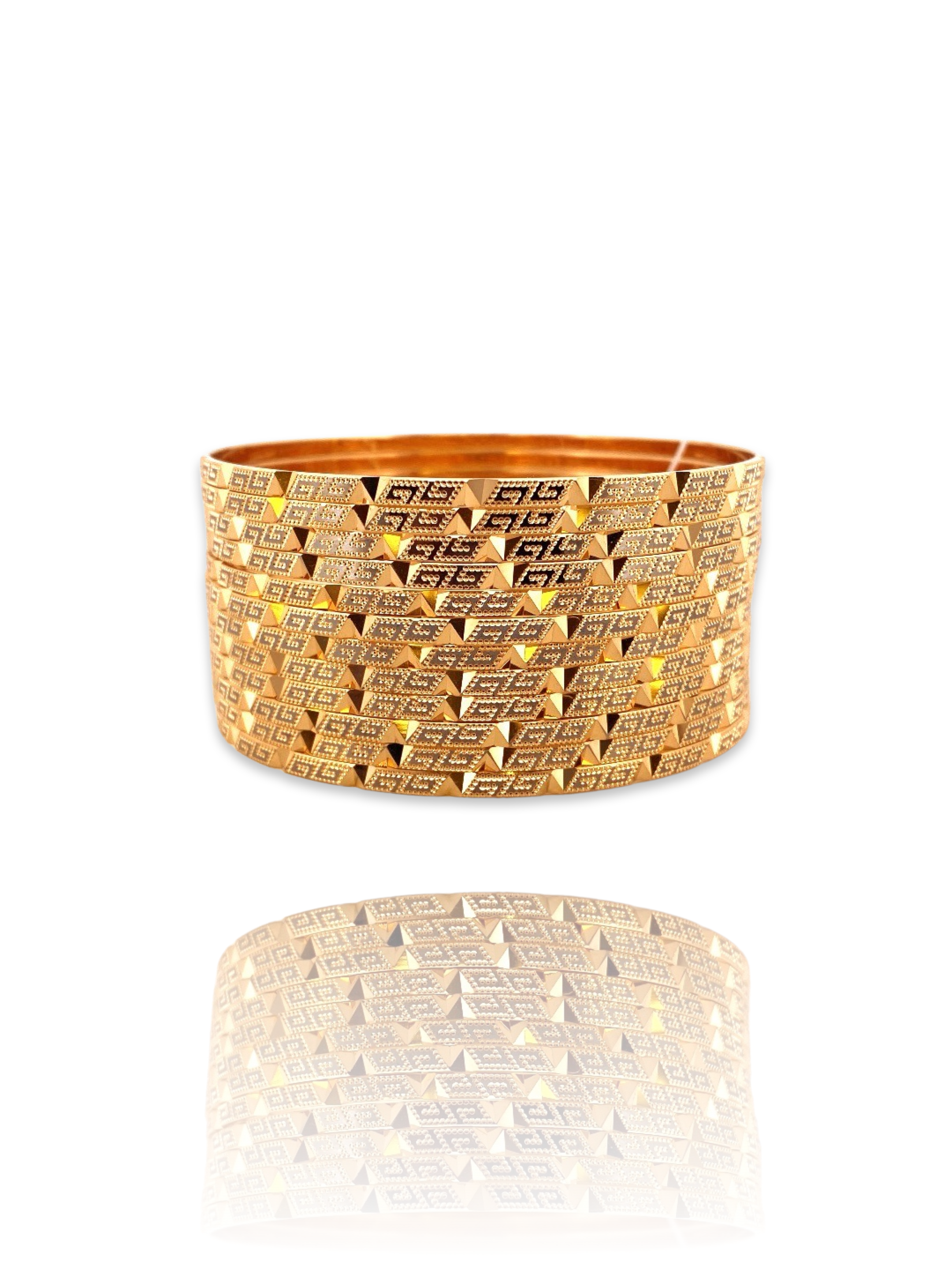 22K Gold 12 Pieces Set of Ladies Bangles