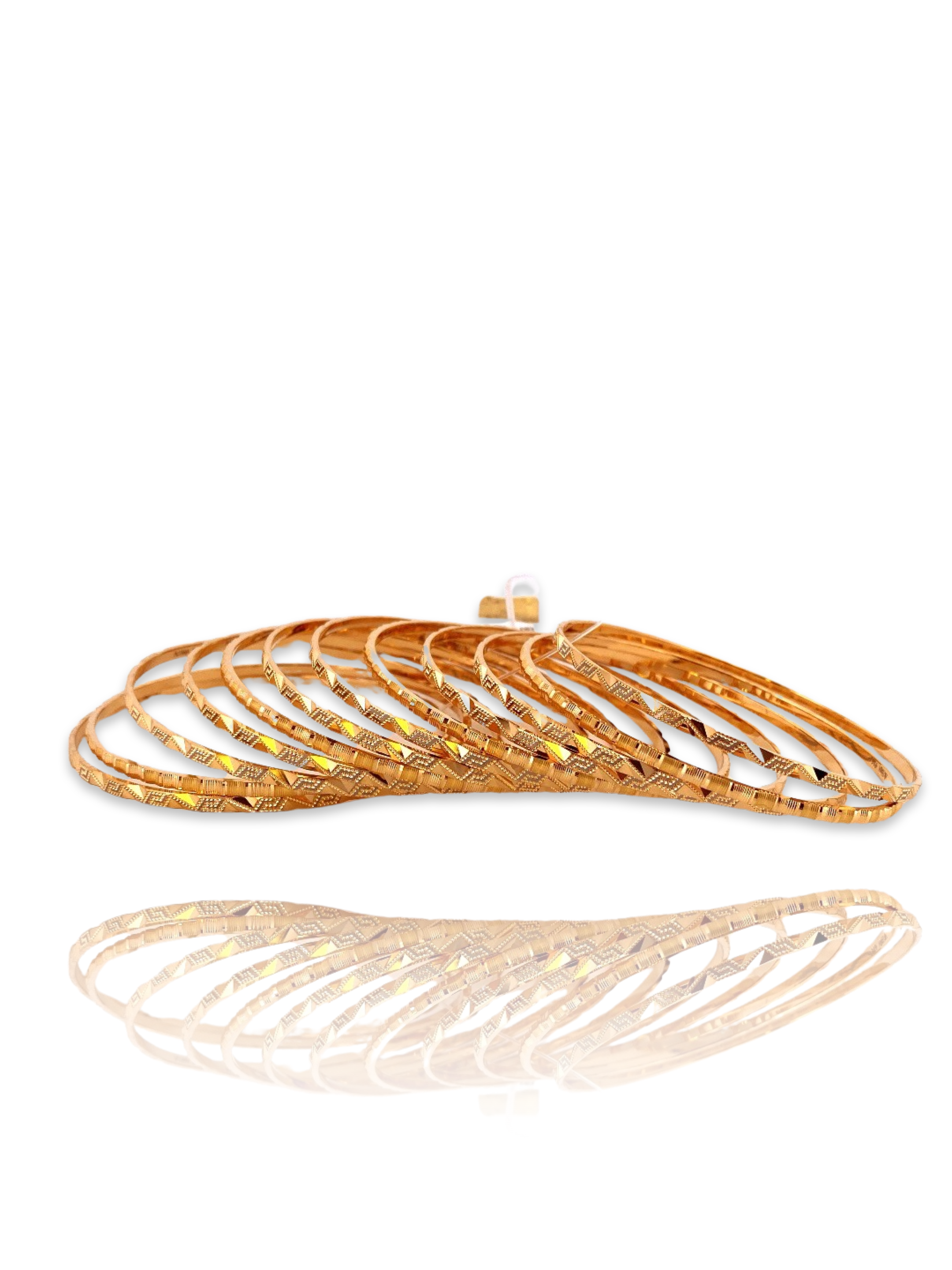 22K Gold 12 Pieces Set of Ladies Bangles