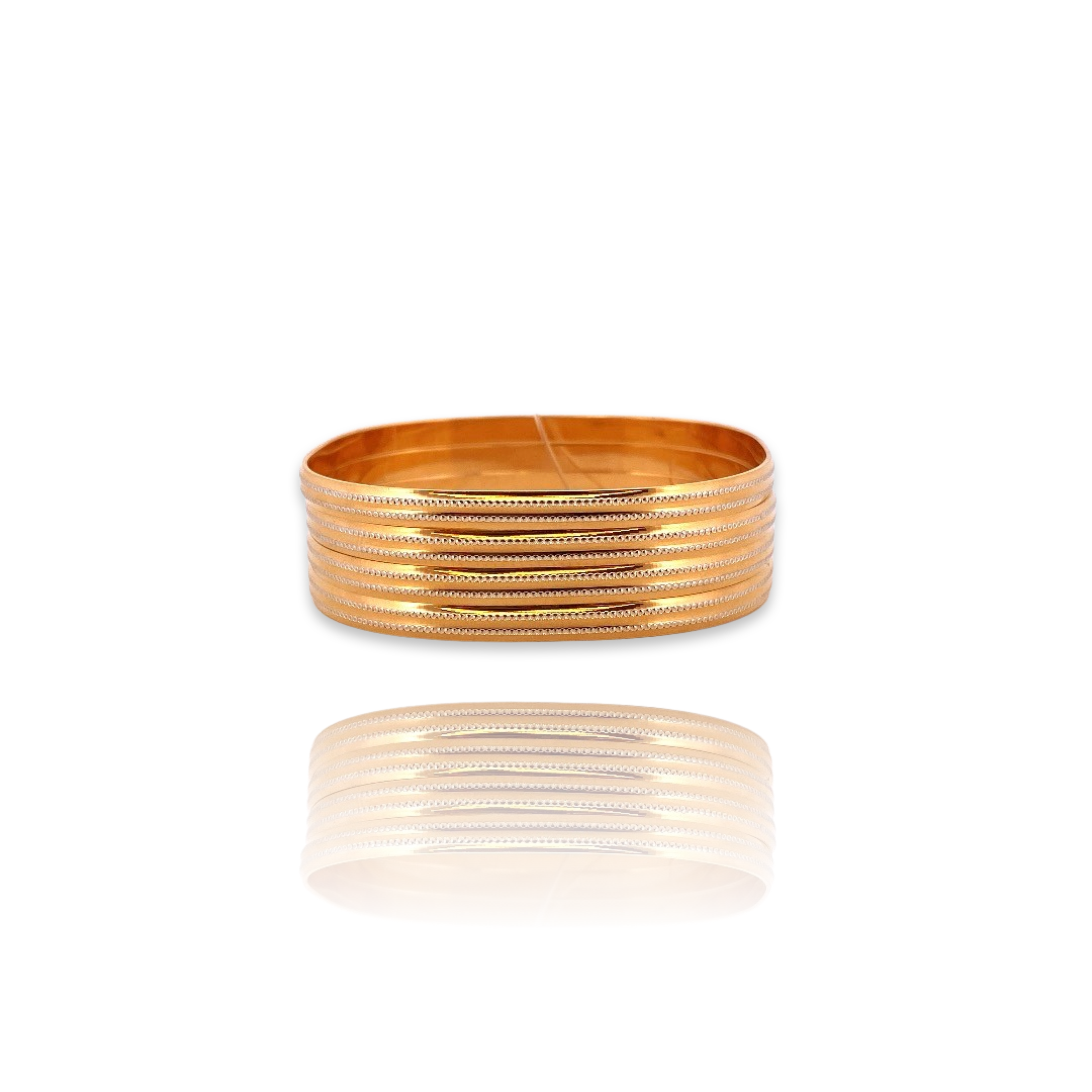 22K Gold Two-tone 4 Pieces Set of Ladies Bangles