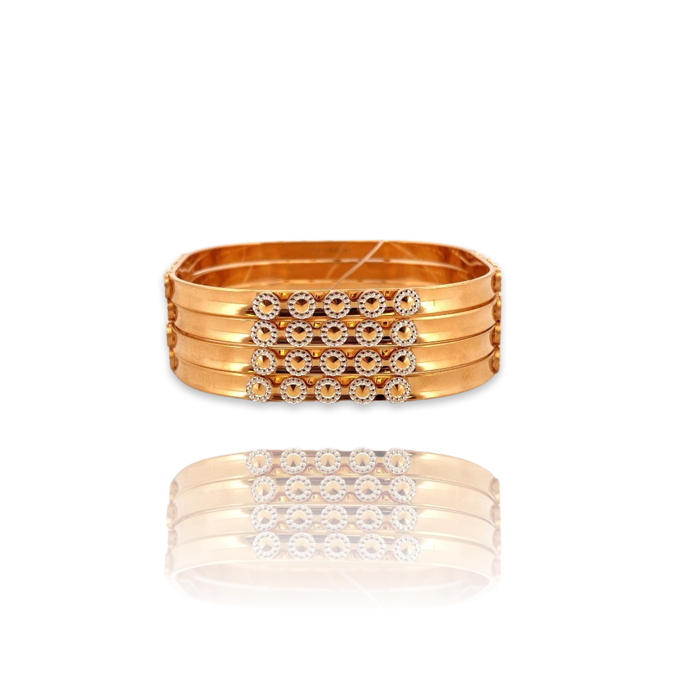 22K Gold Two-tone 4 Pieces Set of Ladies Bangles