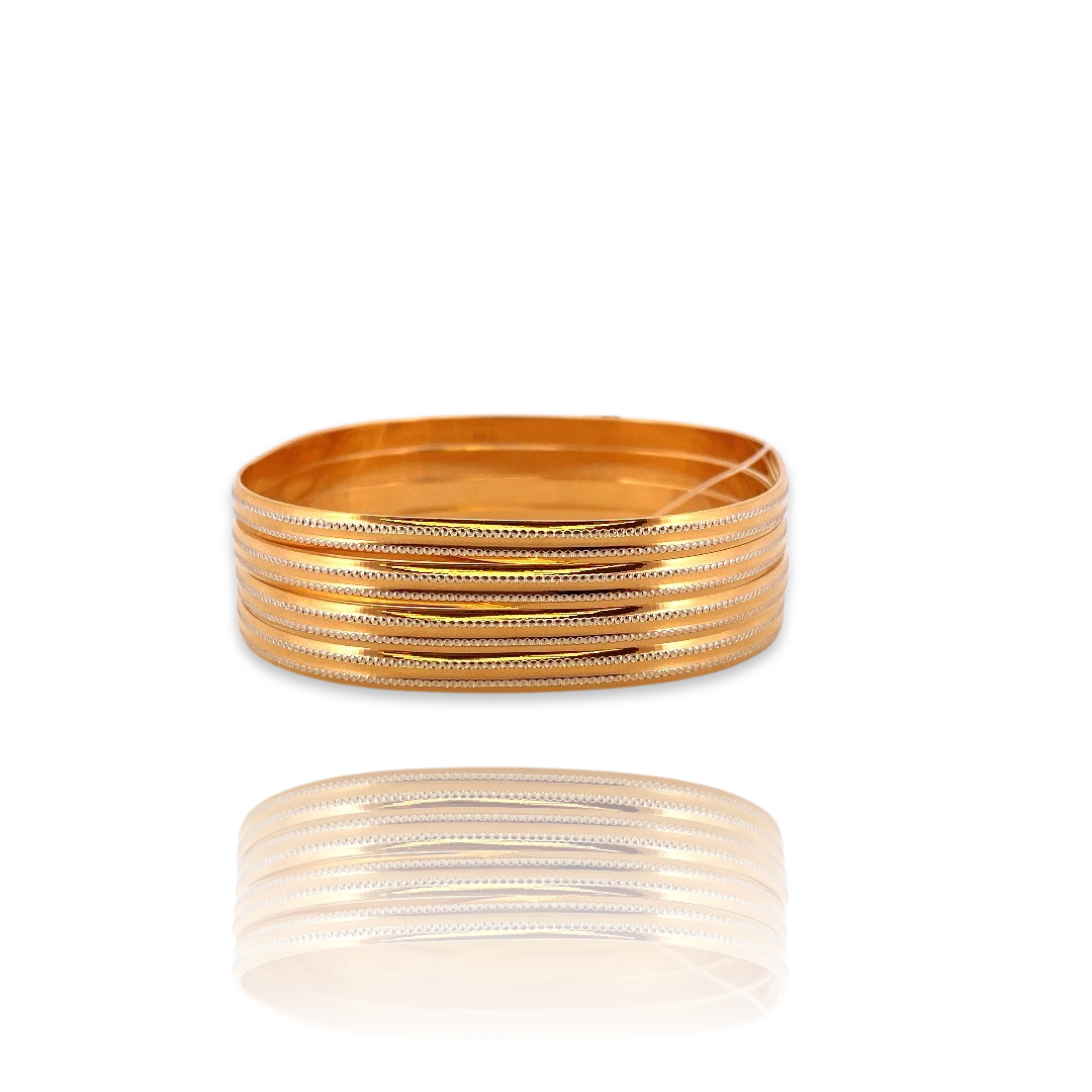 22K Gold Two-tone 4 Pieces Set of Ladies Bangles