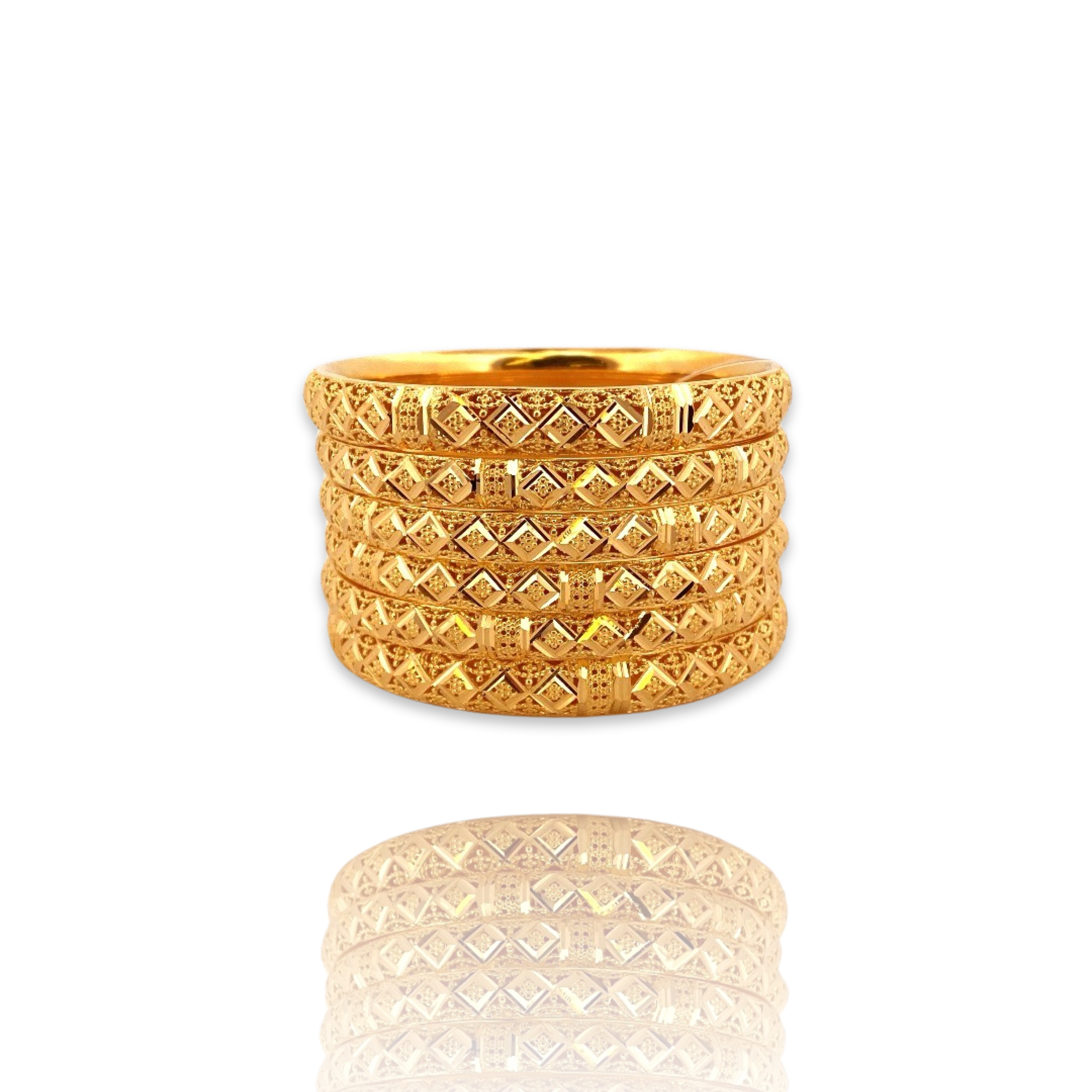 22K Gold 6 Pieces Set of Ladies Bangles