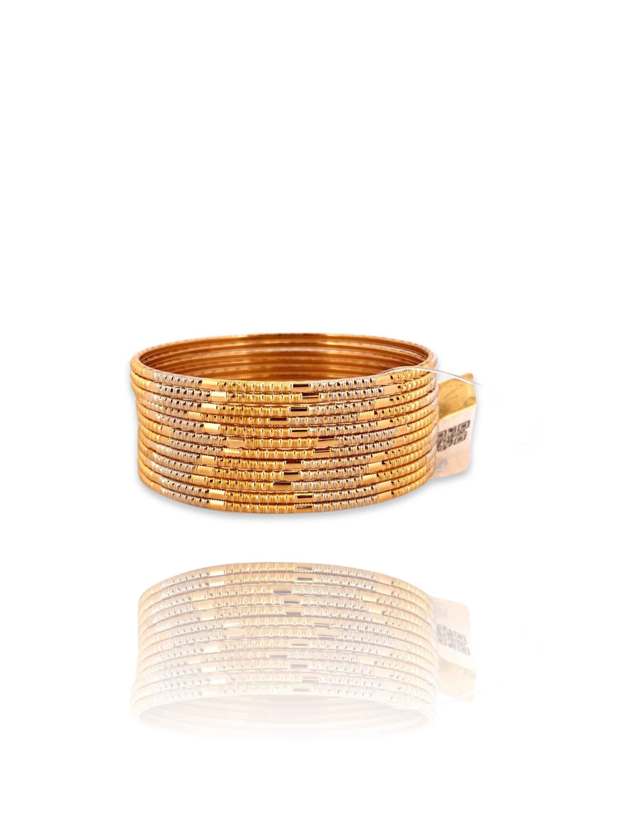 22K Gold Two-tone 12 Pieces Set of Ladies Bangles