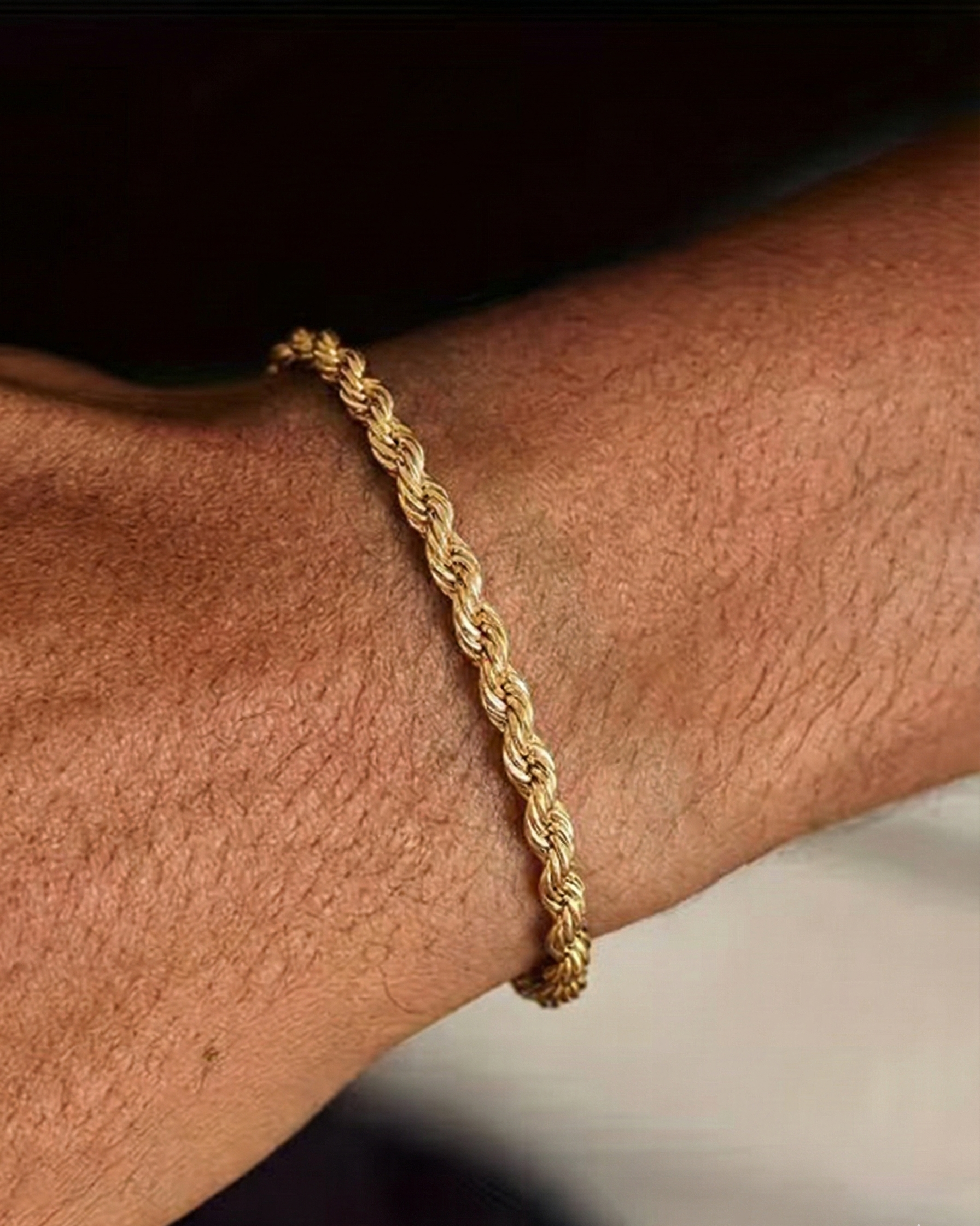 22K Gold Rope Men's Bracelet