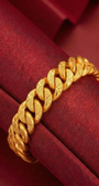 22K Gold Cuban Link Designer Men's Bracelet
