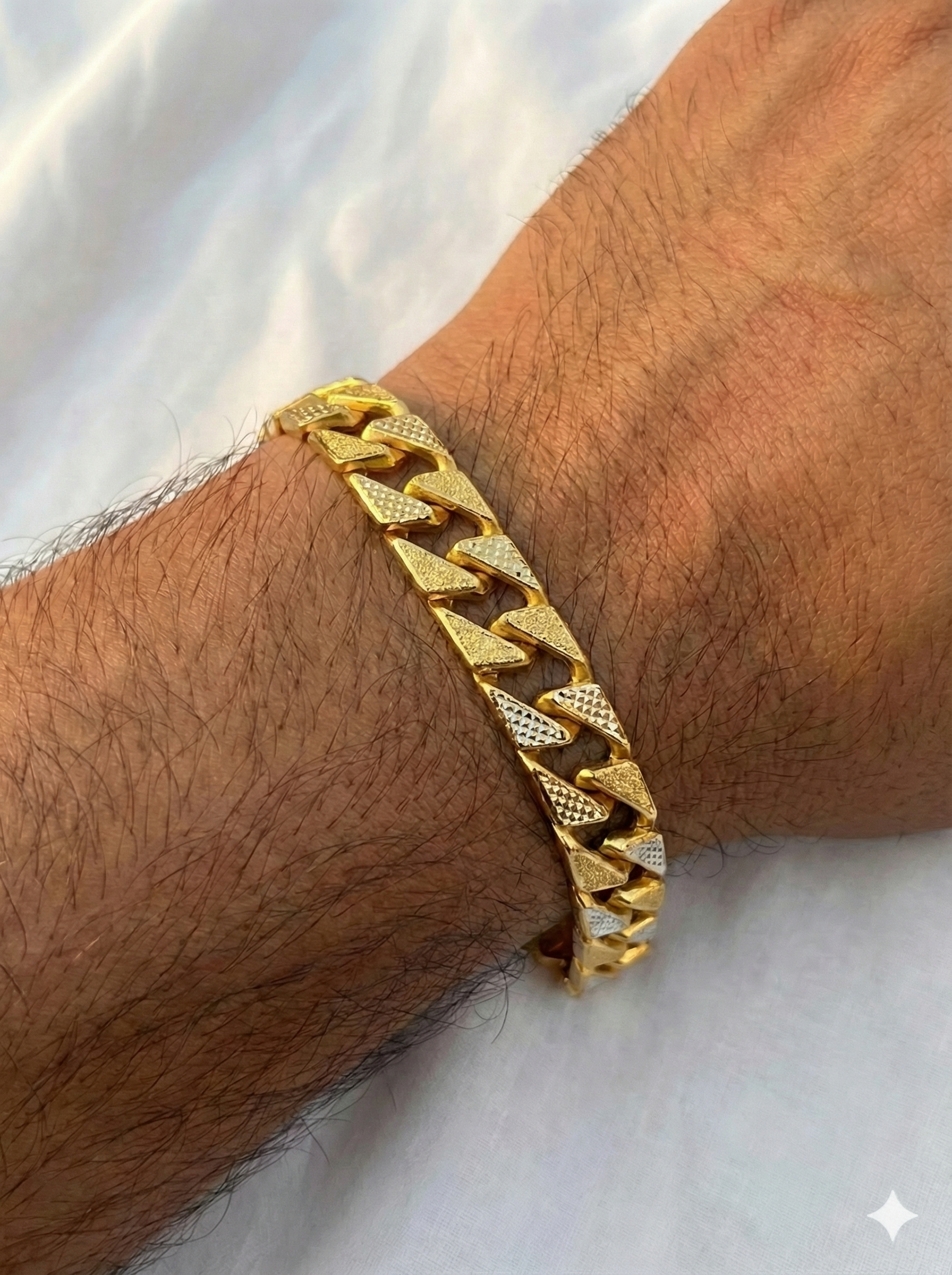 22K Gold Cuban Link Designer Men's Bracelet