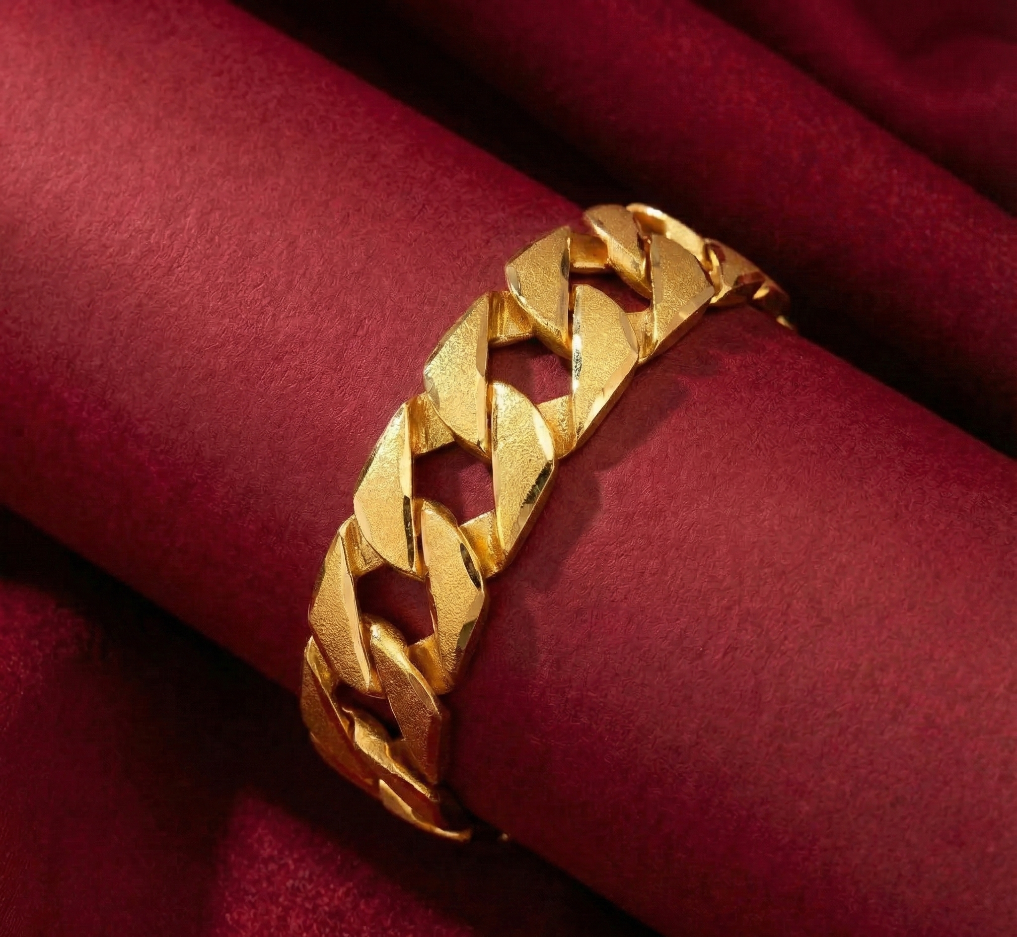 22K Gold Cuban Link Designer Men's Bracelet