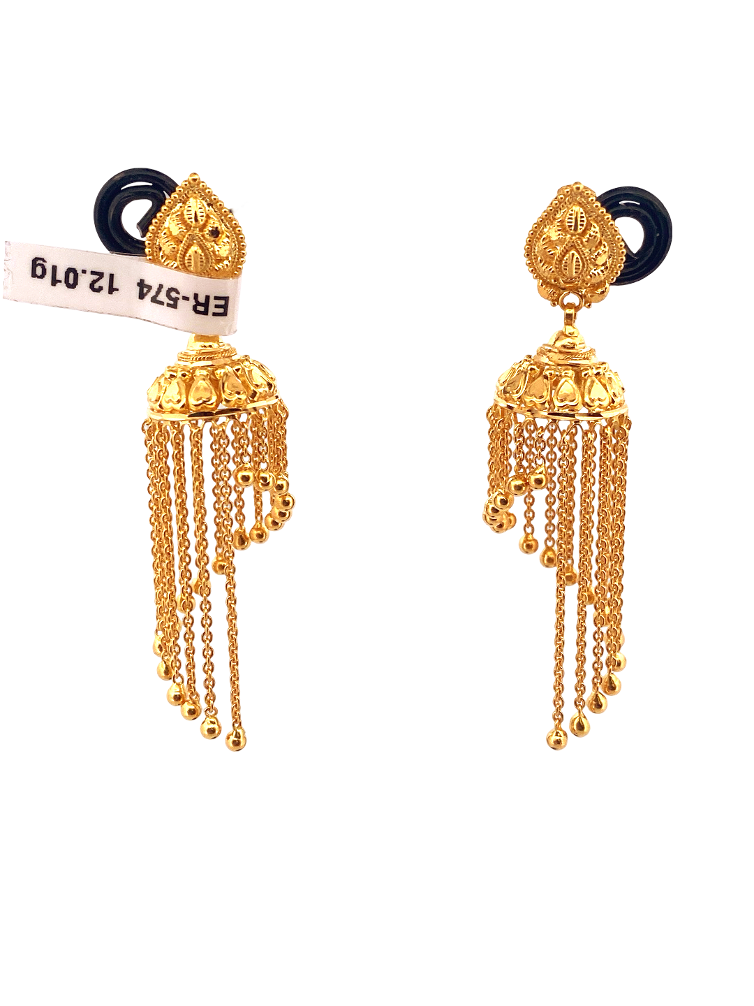 22K Gold Designer Jhumka Earrings