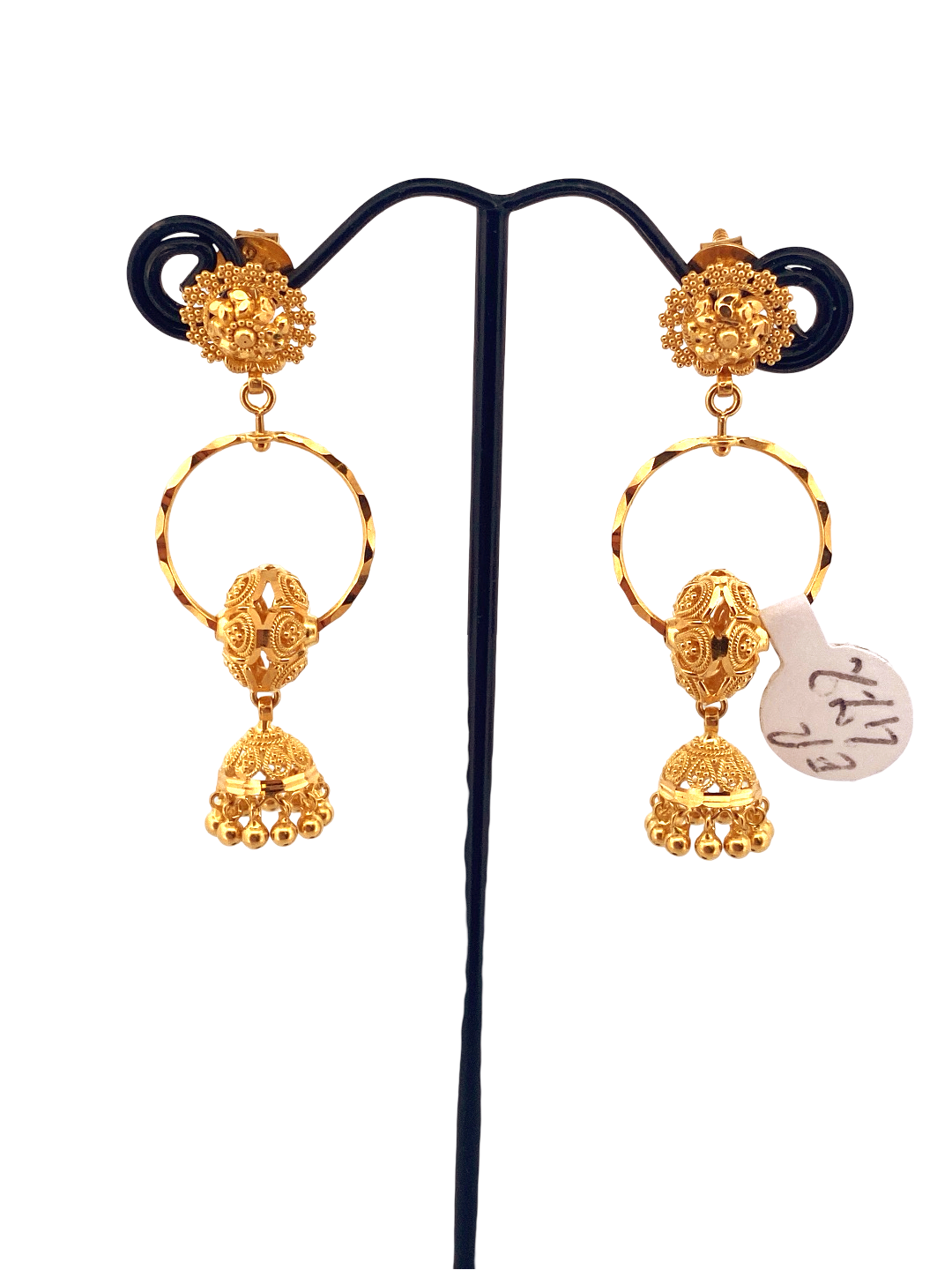 22K Gold Designer Jhumka Earrings
