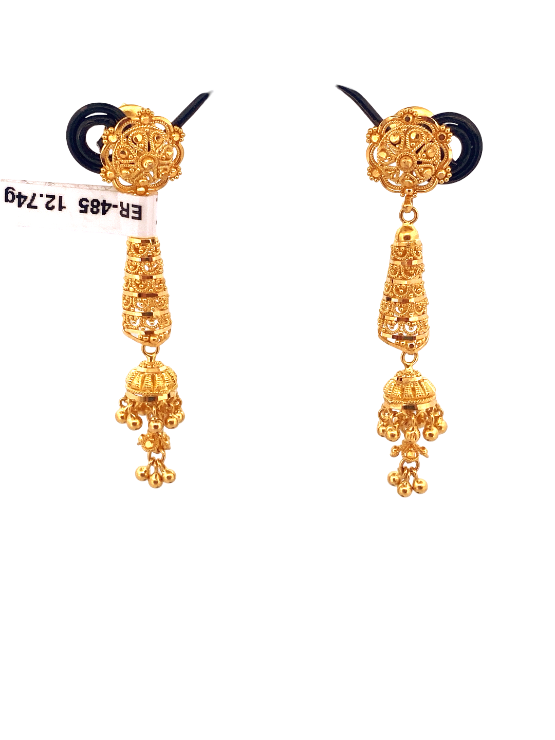 22K Gold Designer Jhumka Earrings