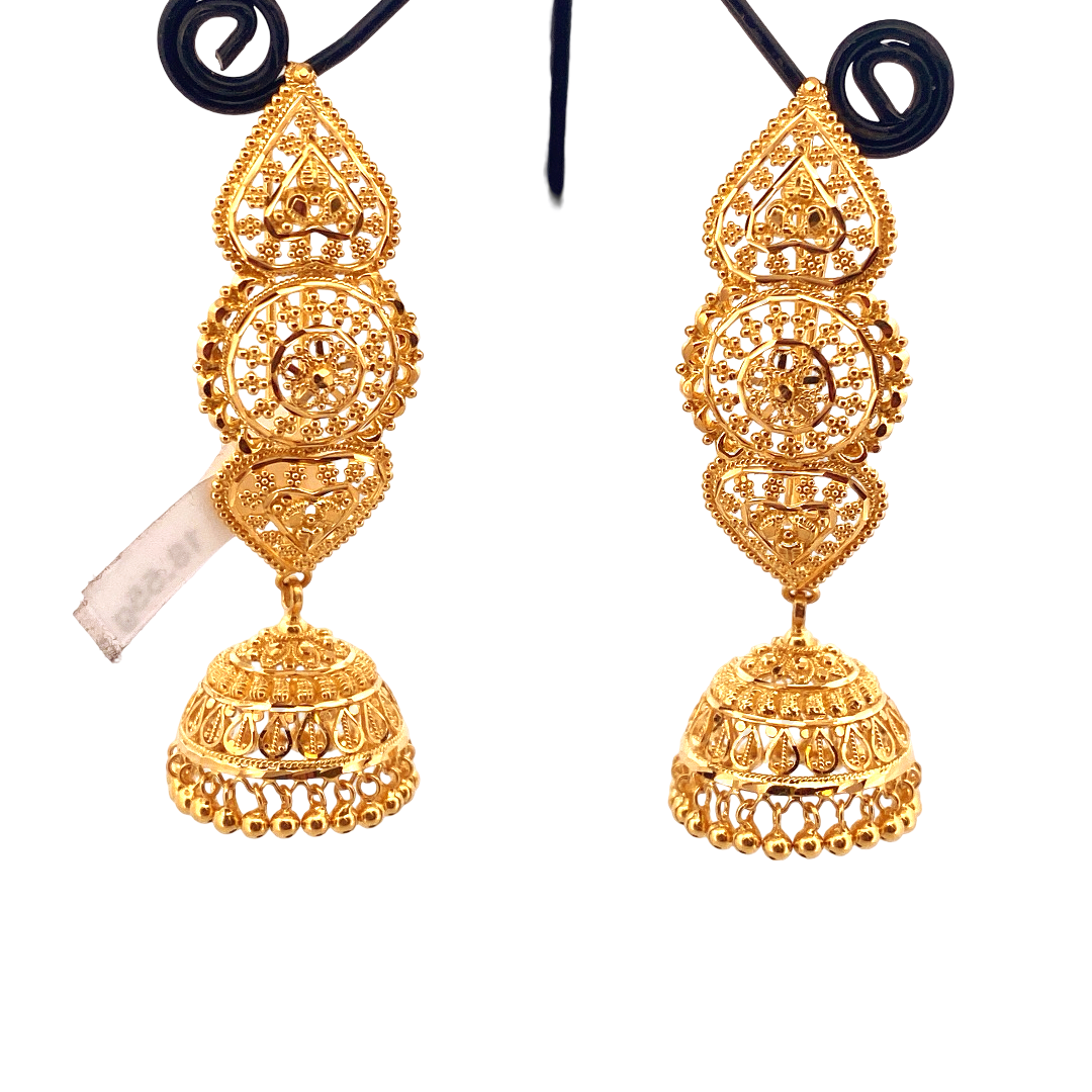 22K Gold Designer Jhumka Earrings