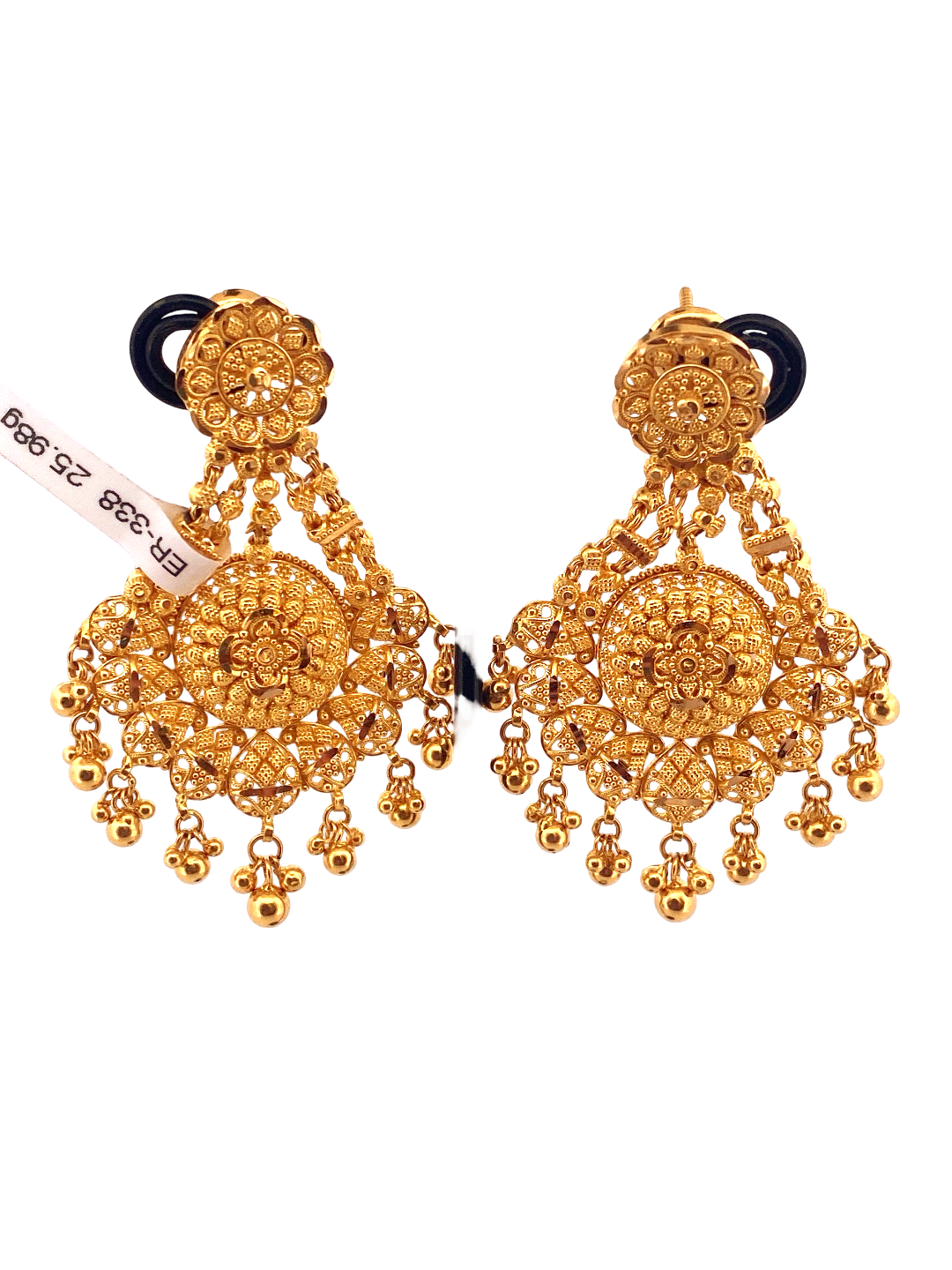 22K Gold Designer Hanging Earrings