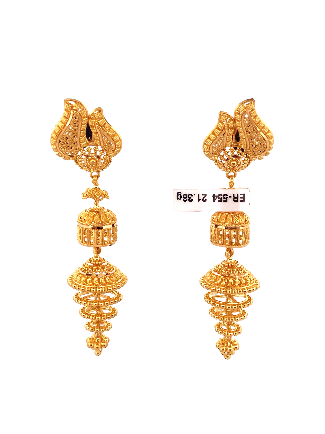 22K Gold Designer Jhumka Earrings