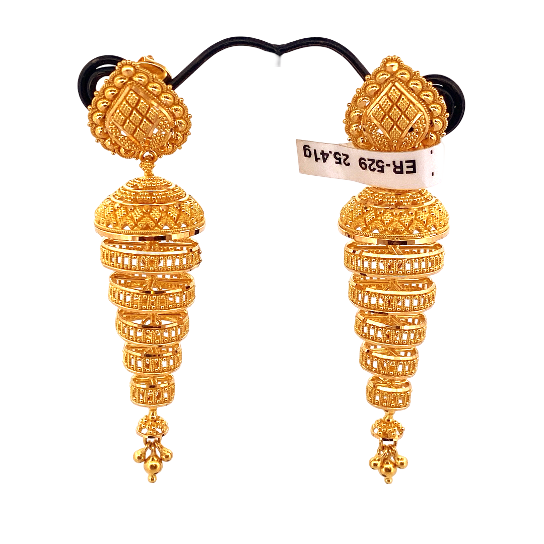 22K Gold Designer Jhumka Earrings