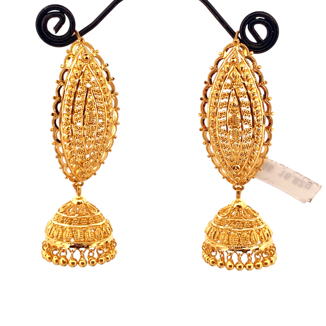 22K Gold Designer Jhumka Earrings