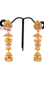 22K Gold Two-tone Designer Jhumka Earrings