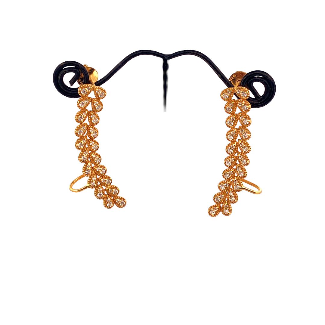 22K Gold Designer Ladies Stud Earrings