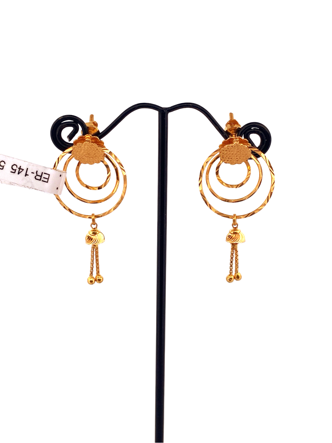 22K Gold Designer Hanging Earrings