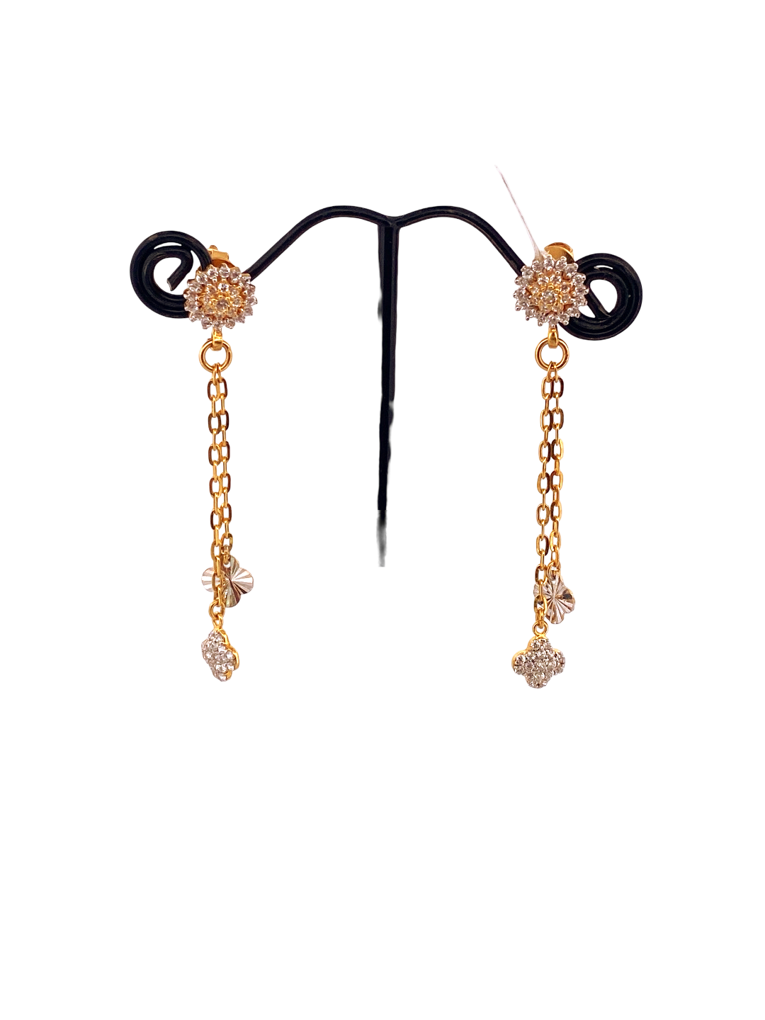 22K Gold Designer Hanging Earrings