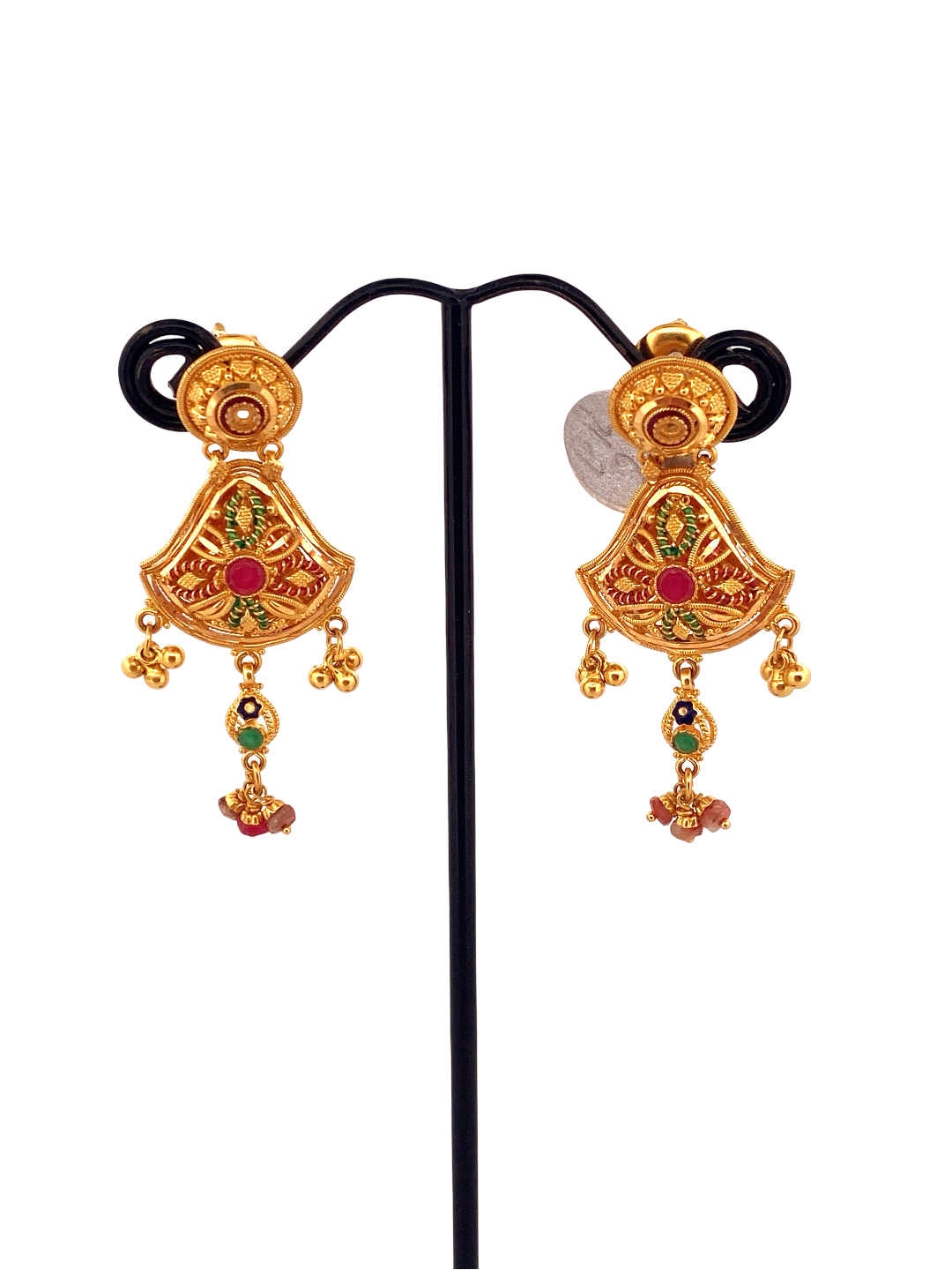 22K Gold Designer Hanging Earrings