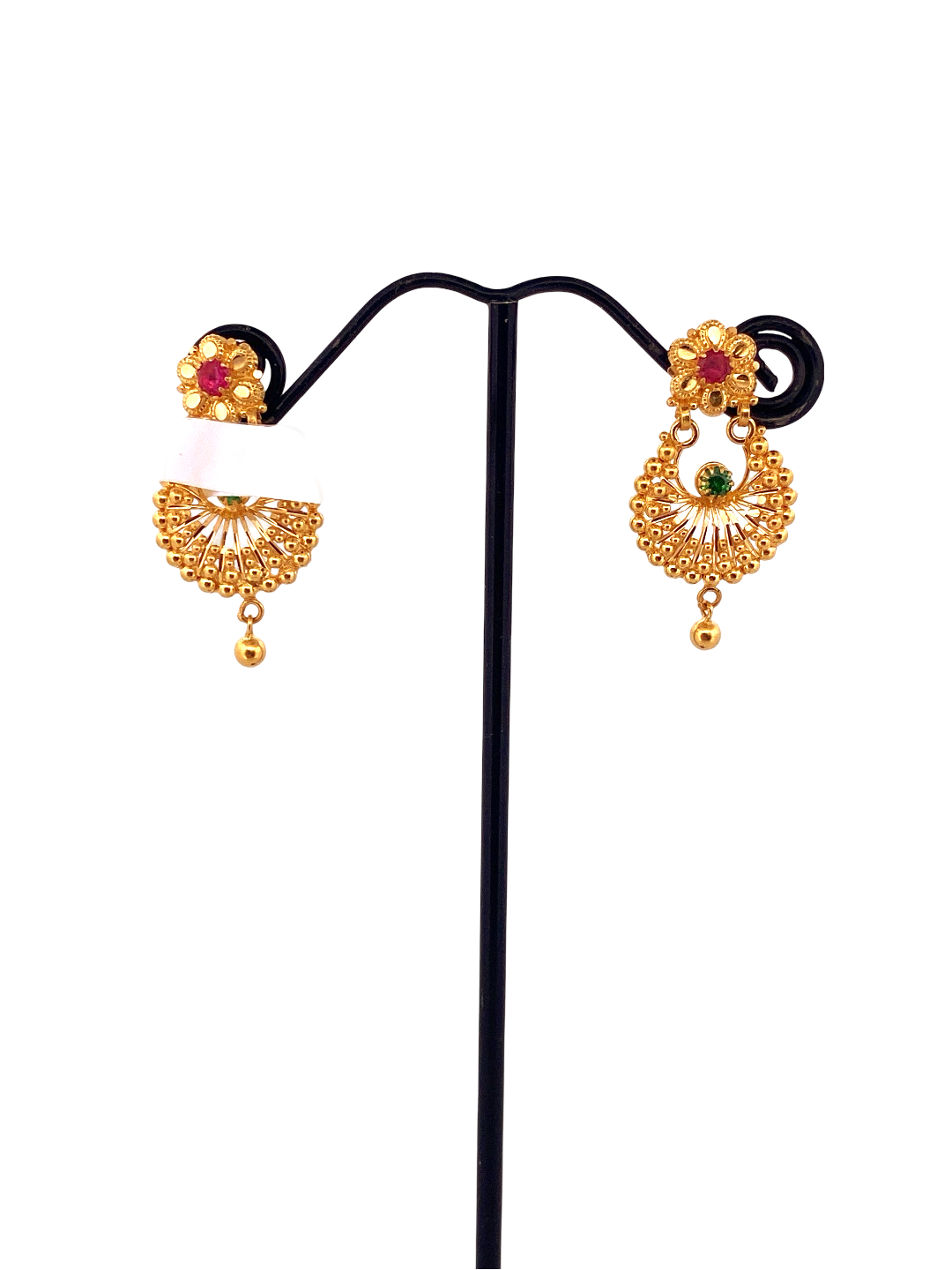 22K Gold Designer Hanging Earrings