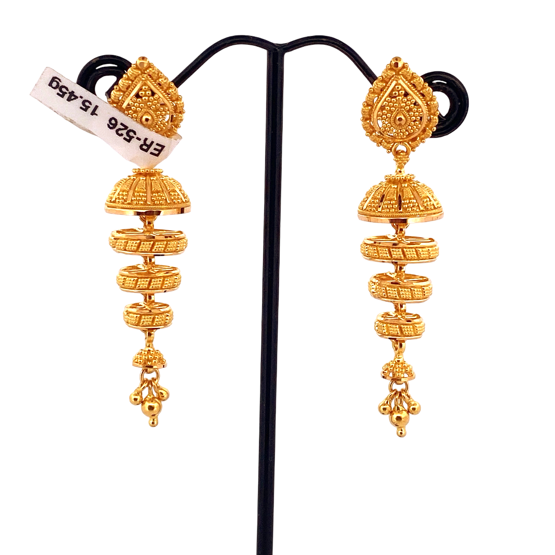 22K Gold Designer Hanging Earrings