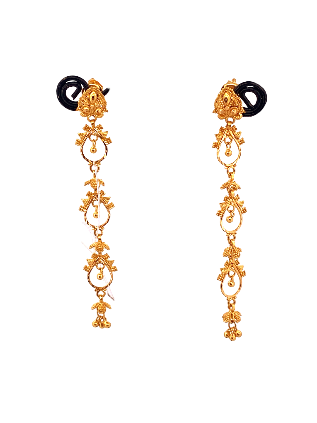 22K Gold Designer Hanging Earrings