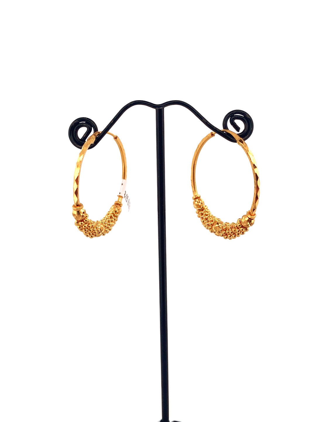 22K Gold Designer Hoop Earrings