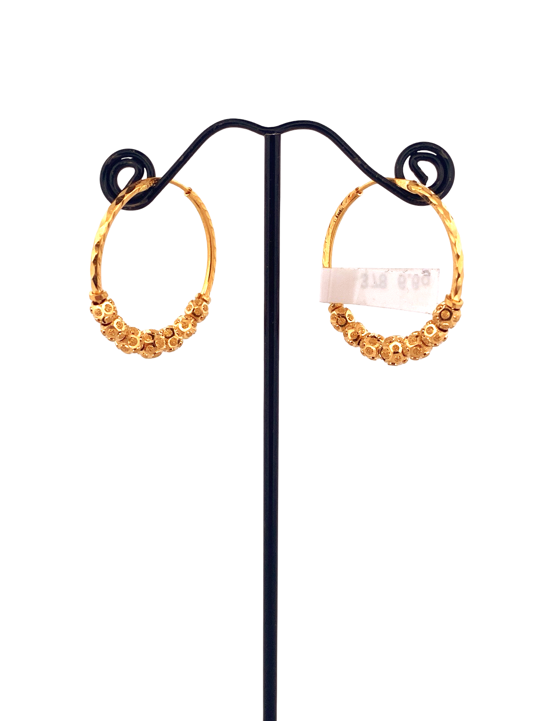 22K Gold Designer Hoop Earrings