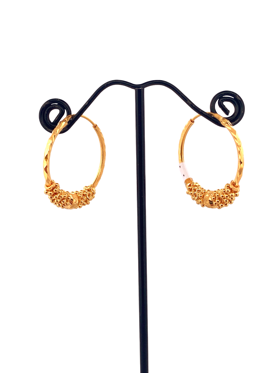 22K Gold Designer Hoop Earrings