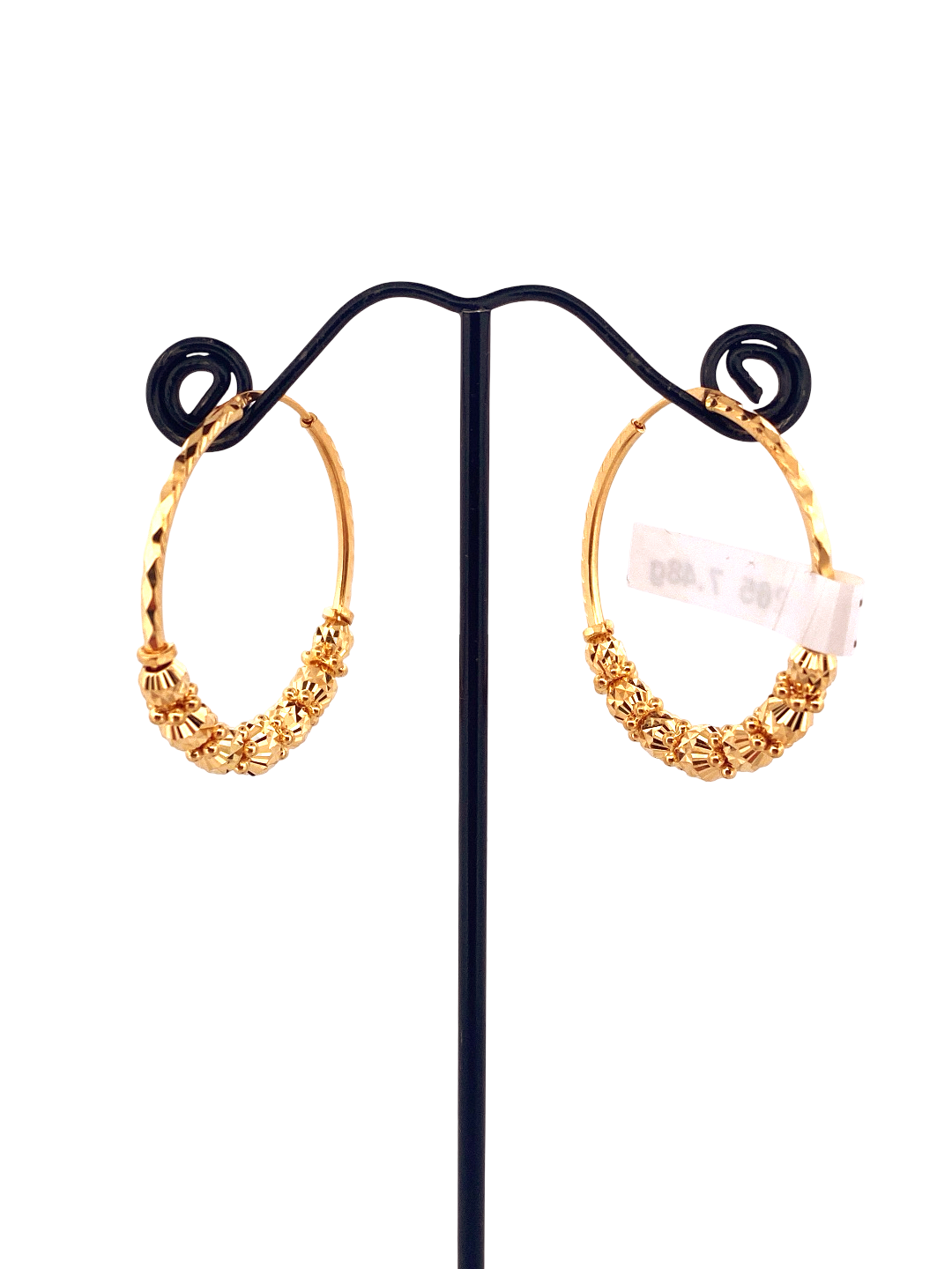 22K Gold Designer Hoop Earrings