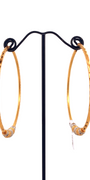 22K Gold Two-tone Designer Hoop Earrings