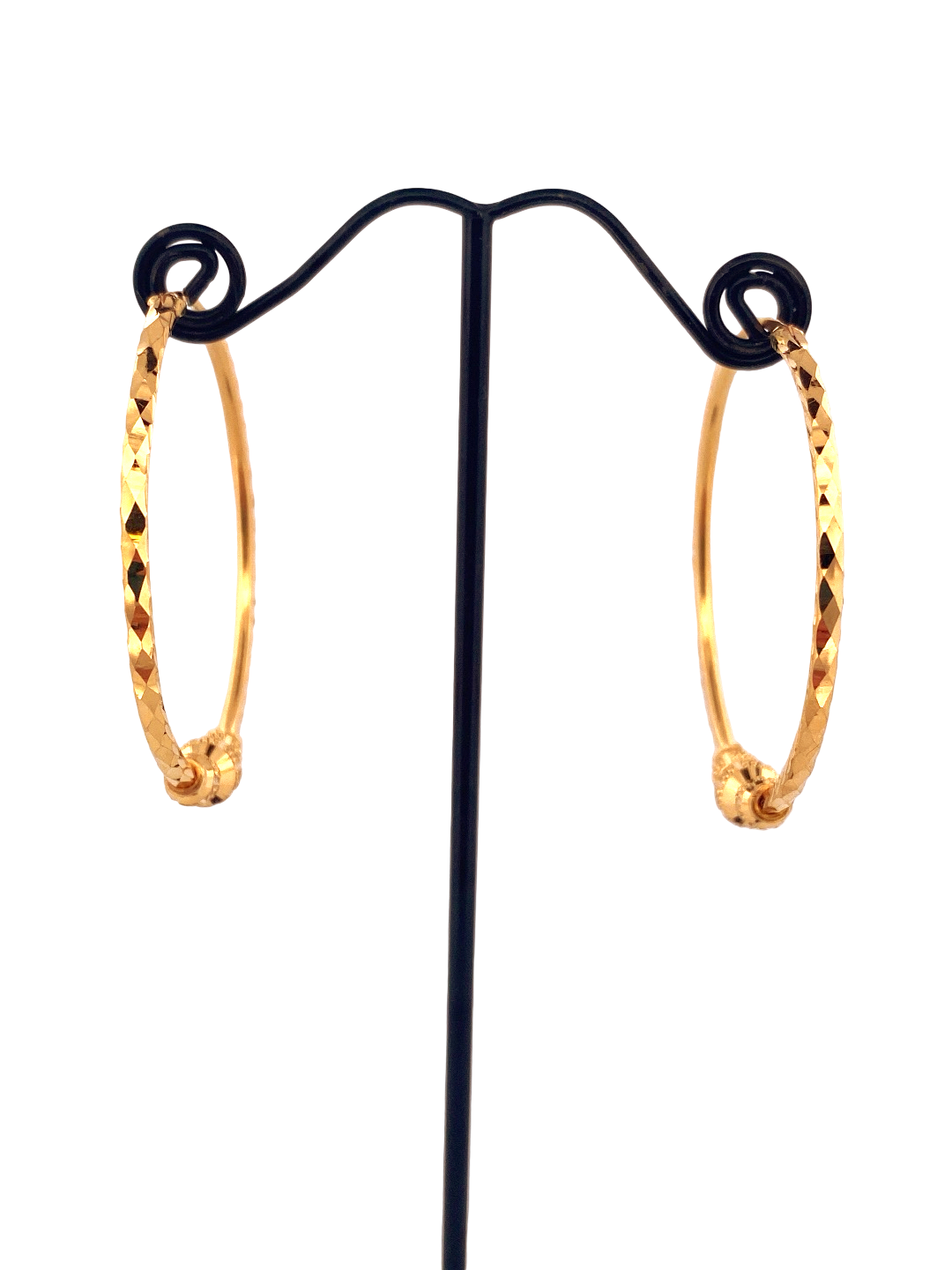 22K Gold Designer Hoop Earrings