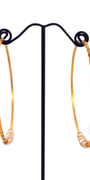 22K Gold Two-tone Designer Hoop Earrings