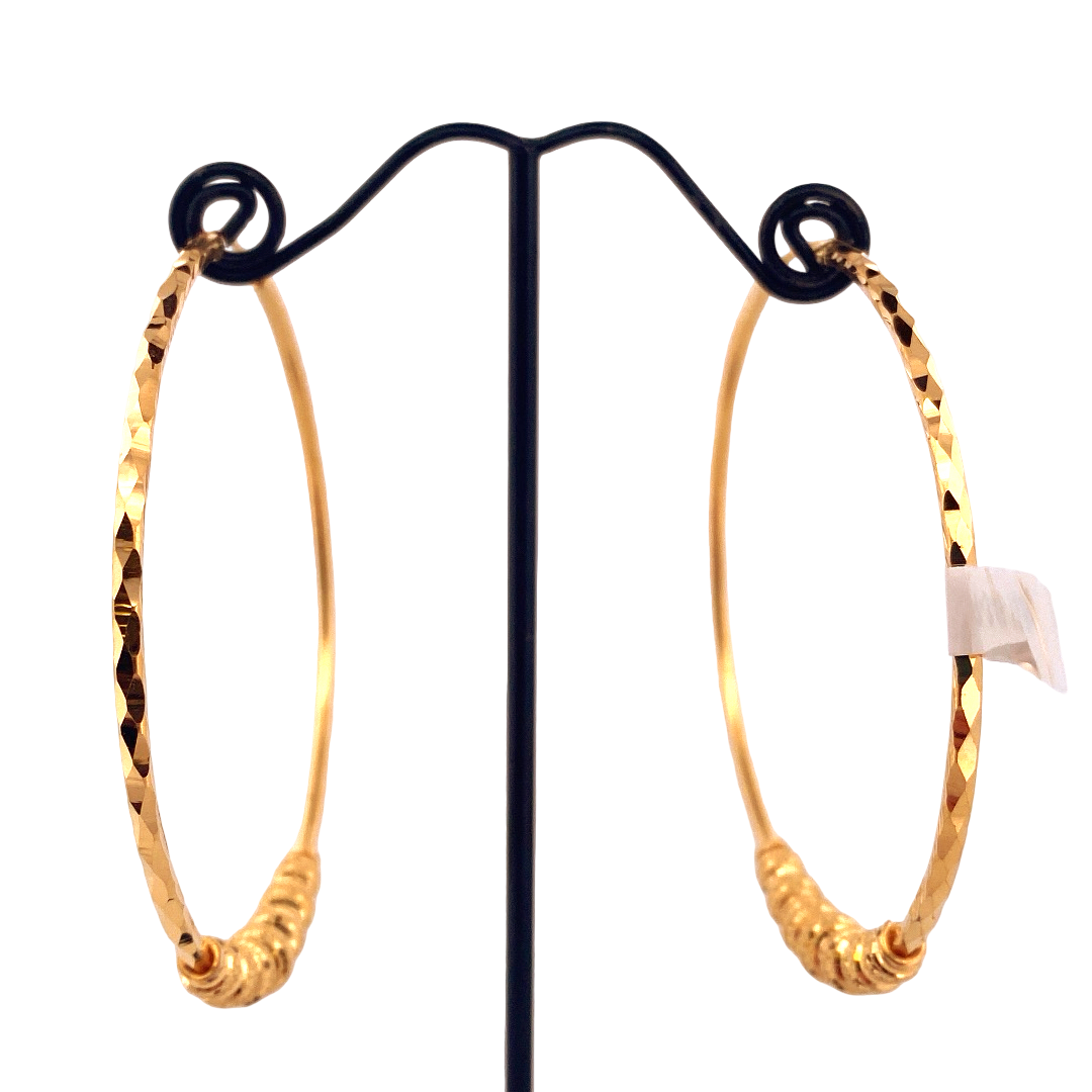22K Gold Designer Hoop Earrings