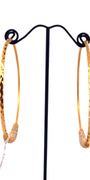 22K Gold Two-tone Designer Hoop Earrings