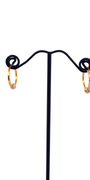 22K Gold Two-tone Designer Hoop Earrings