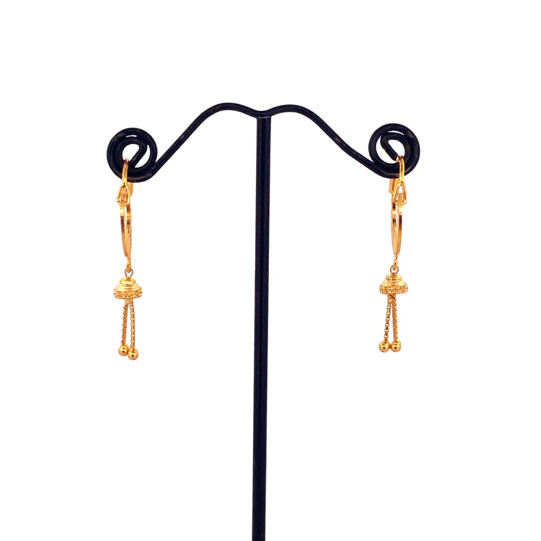 22K Gold Designer Hoop Earrings