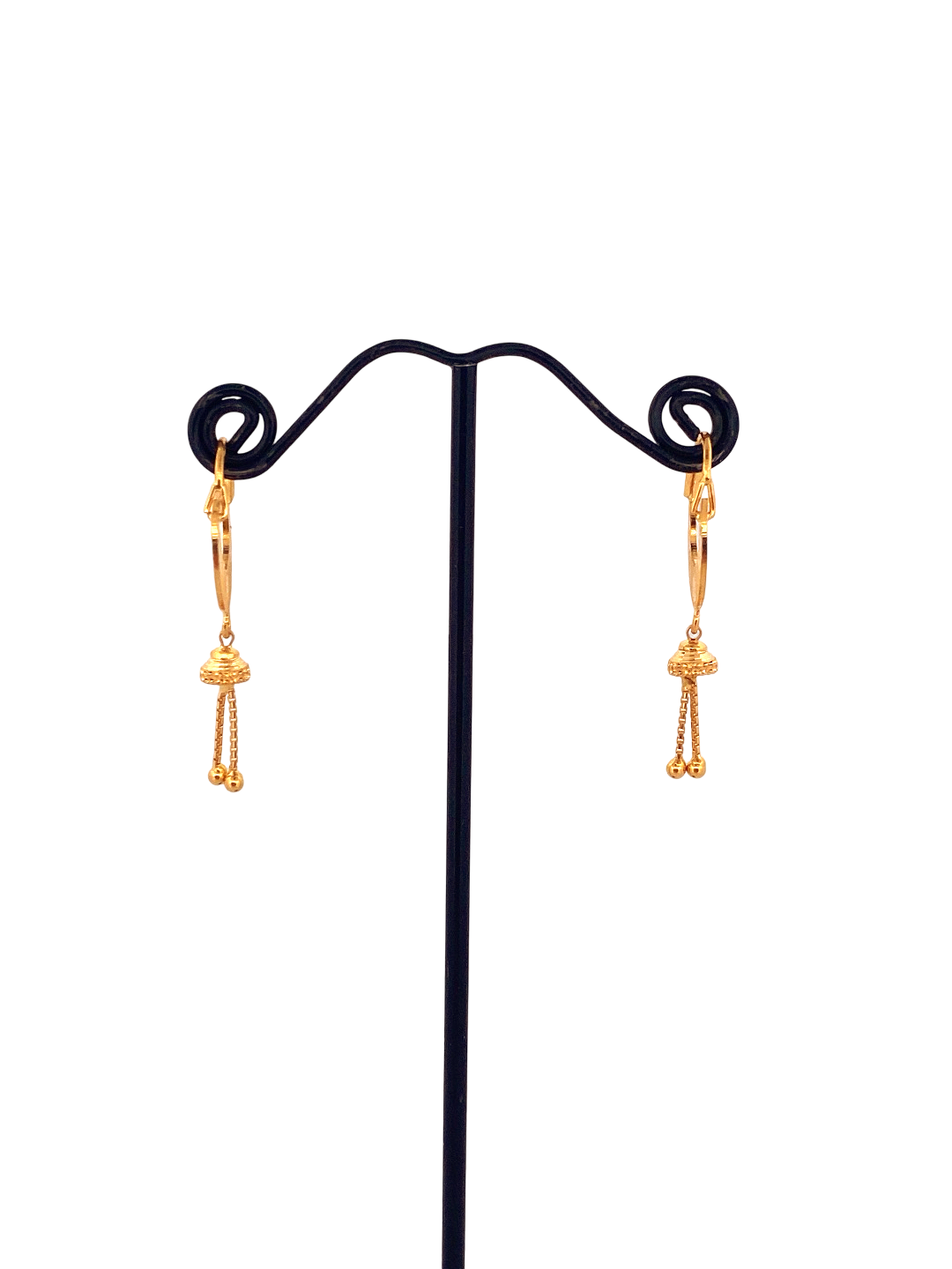 22K Gold Designer Hoop Earrings
