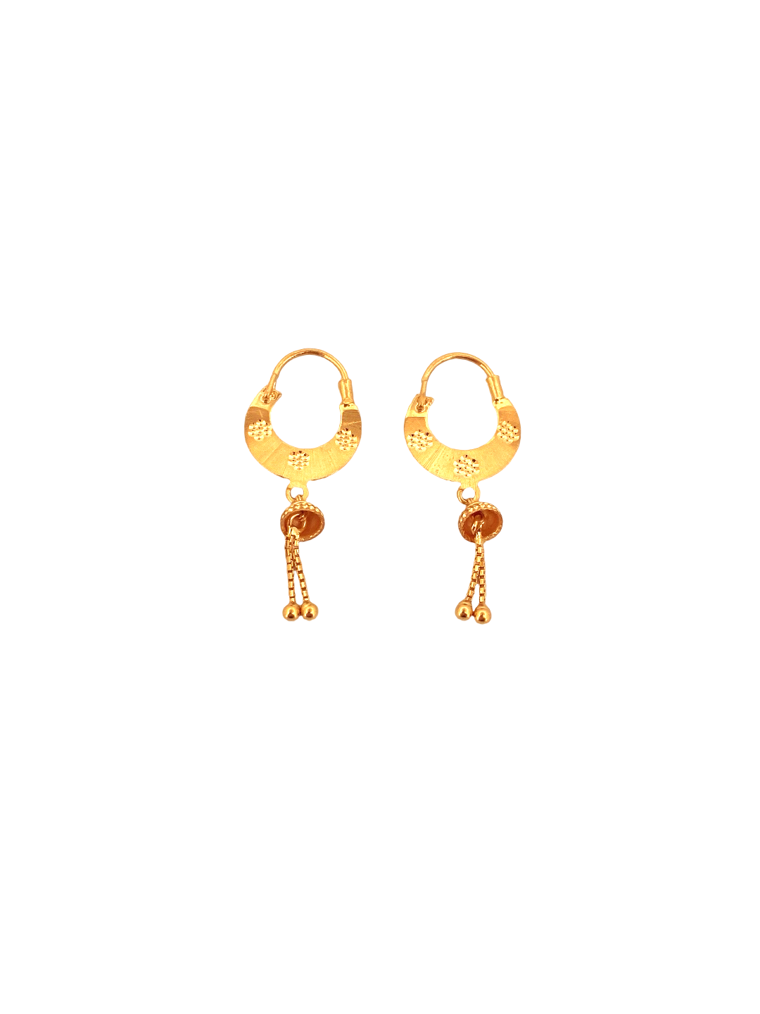 22K Gold Designer Hoop Earrings