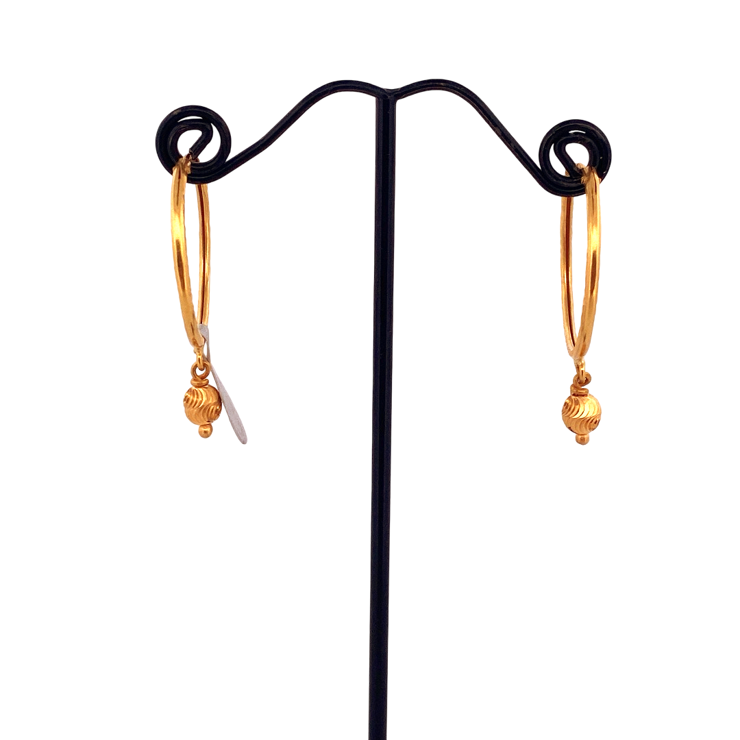 22K Gold Designer Hoop Earrings