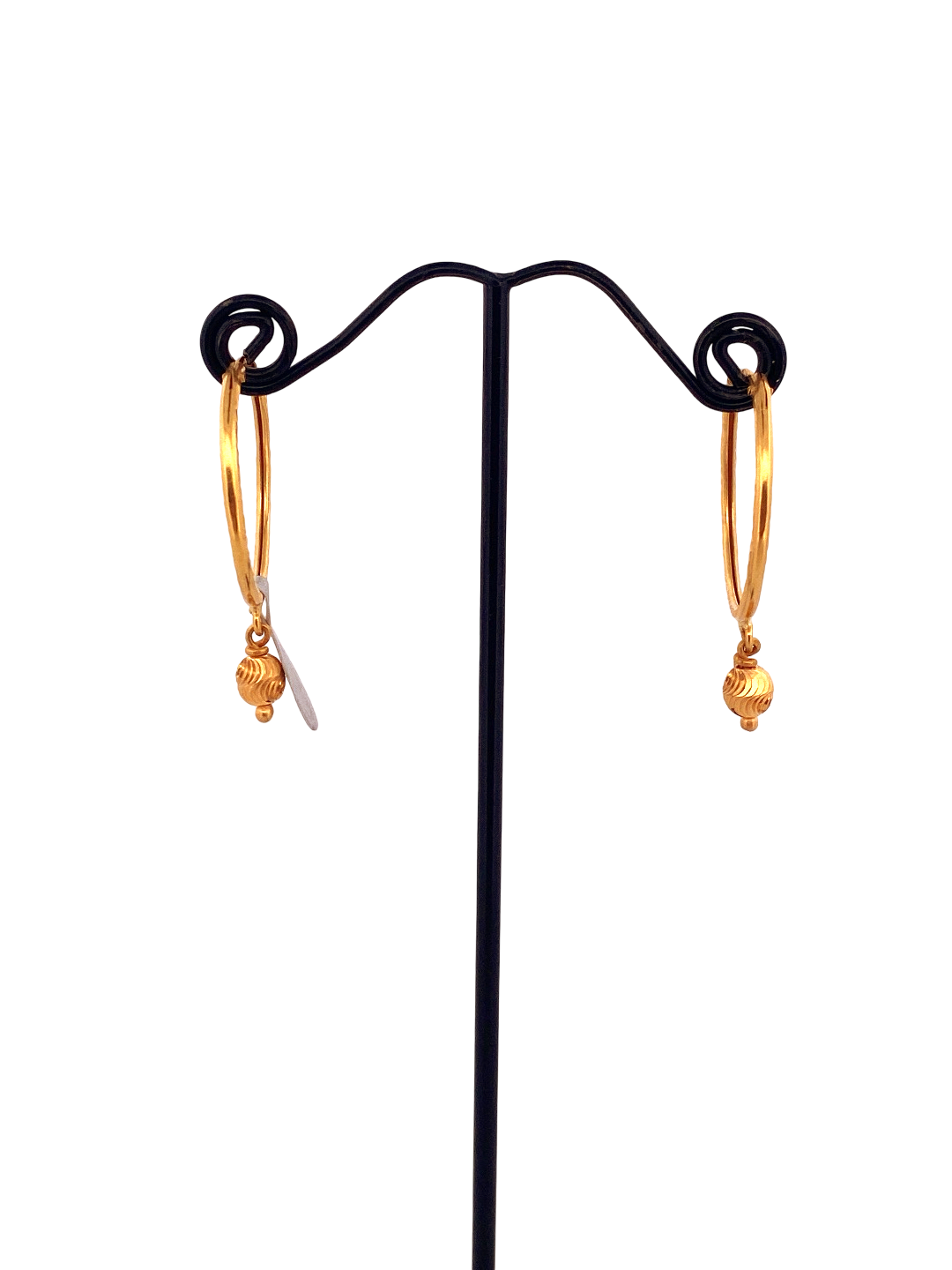 22K Gold Designer Hoop Earrings
