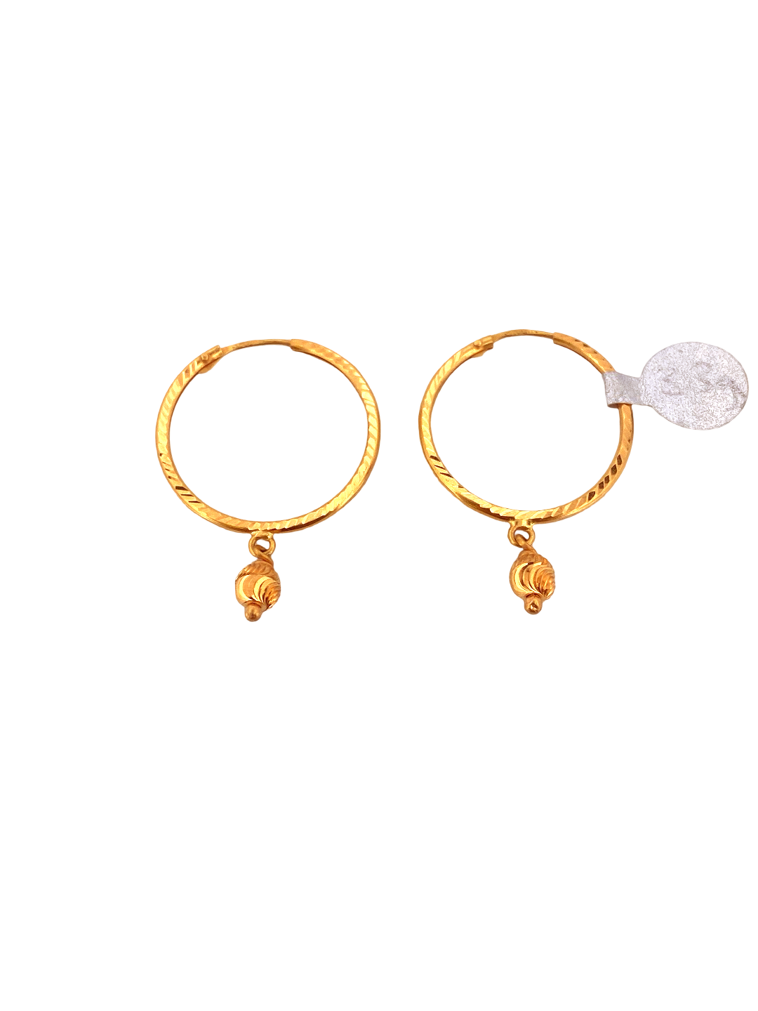 22K Gold Designer Hoop Earrings